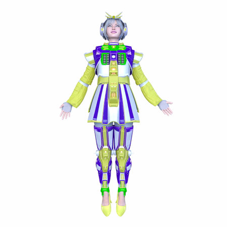 3DCG images of a cyber womanの写真素材