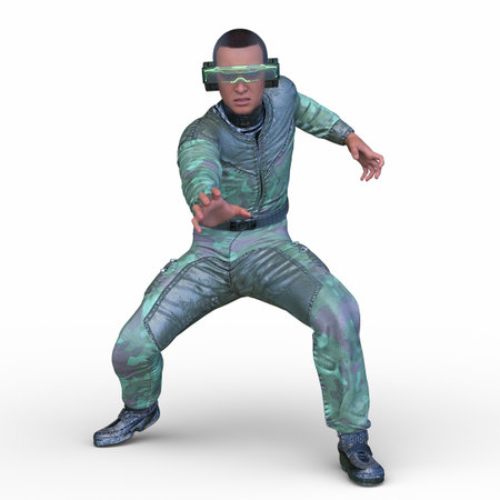 3DCG images of a cyber manの写真素材