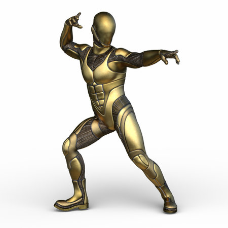 3DCG images of a male cyborgの写真素材