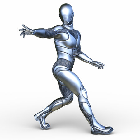 3DCG images of a male cyborgの写真素材