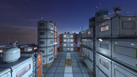 3DCG images of the future city sceneryの写真素材