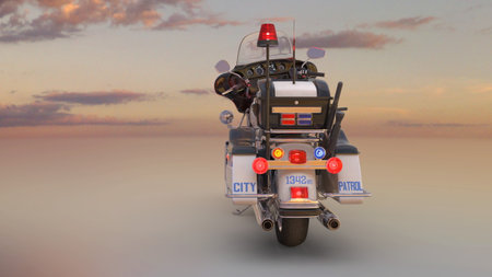 3DCG images of a police motorcycleの写真素材
