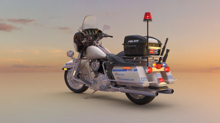 3DCG images of a police motorcycleの写真素材