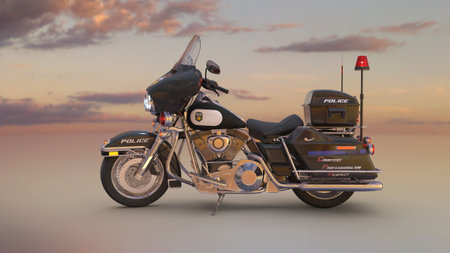 3DCG images of a police motorcycleの写真素材