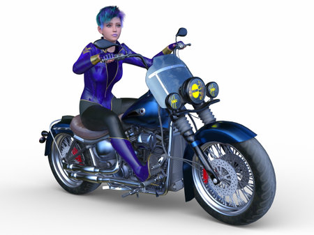 3DCG images of a female riderの写真素材