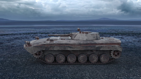 3DCG images of a tankの写真素材