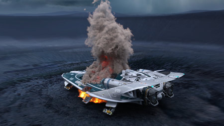3DCG images of a spaceship