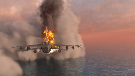 3DCG images of a fighter aircraft