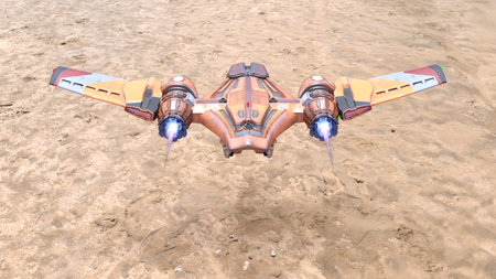 3DCG images of a spaceship