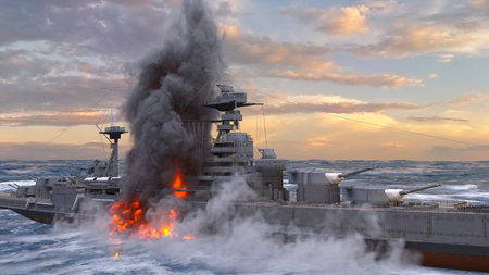 3DCG images of the naval ship