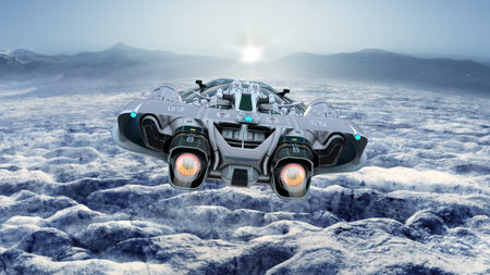 3DCG images of a spaceship