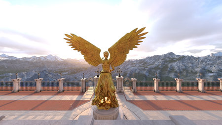 3DCG images of the palace courtyardの写真素材