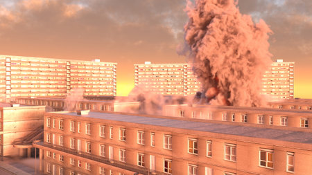 3DCG images of the fire scene