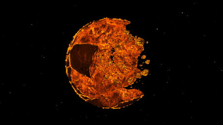 3DCG images of the burning planet