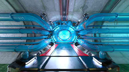 3DCG images of the spacecraft passageの写真素材