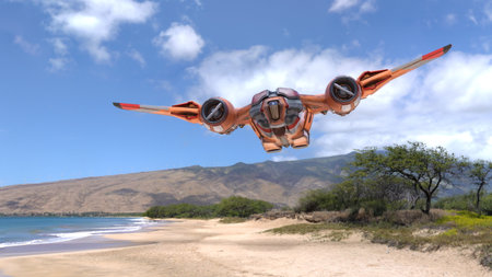 3DCG images of a spaceship