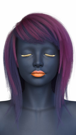 3DCG images of a woman in horror make upの写真素材