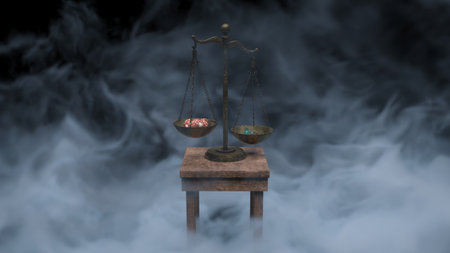 3DCG images of a balance scaleの写真素材
