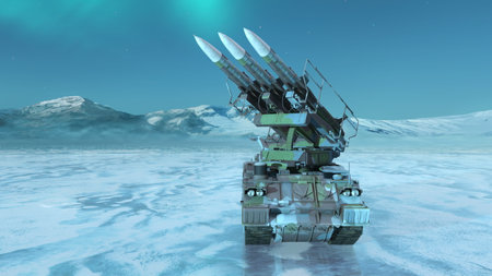 3DCG images of the surface to air guided missile