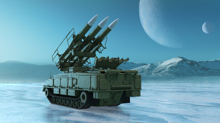 3DCG images of the surface to air guided missile