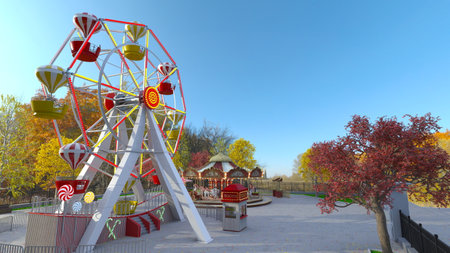 3DCG images of the amusement parkの写真素材