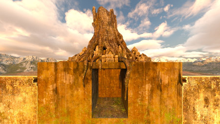 3DCG images of the ancient ruinsの写真素材