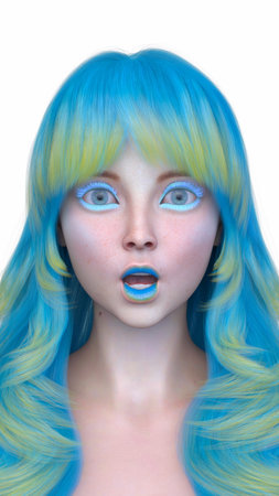 3DCG images of a woman's face close-upの写真素材