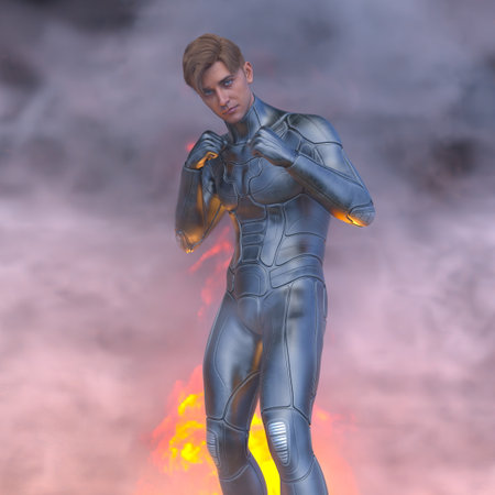 3DCG images of a cyber manの写真素材