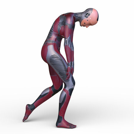 3DCG images of a female cyborgの写真素材