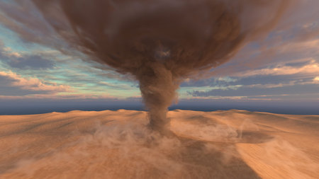 3D images of the tornadoの写真素材
