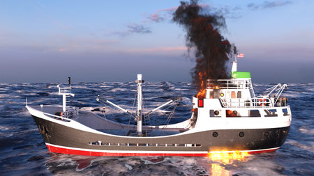 3DCG images of a fishing boat