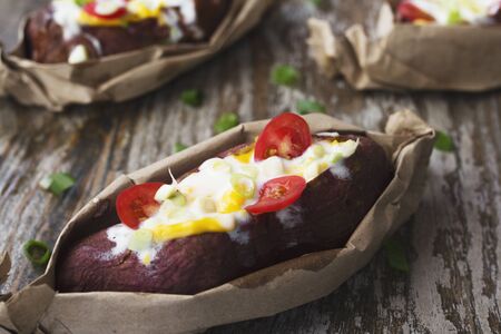 Stuffed Sweet Potatoの写真素材