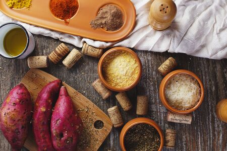 Sweet Potato and Spicesの写真素材