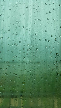 Water droplets on glass