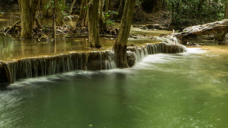 green waterfallの写真素材