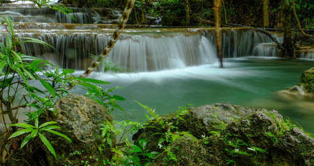green waterfallの写真素材