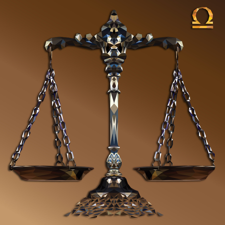 Libra low poly zodiac sign