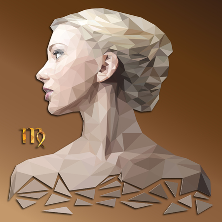 Virgo low poly zodiac signのイラスト素材