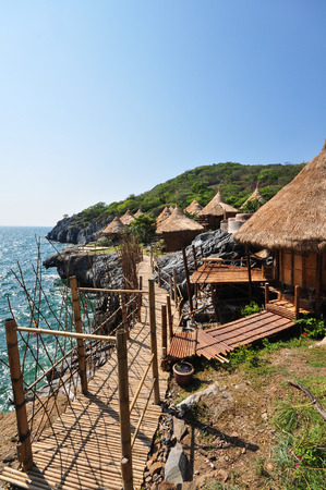 fisherman cliff village の写真素材