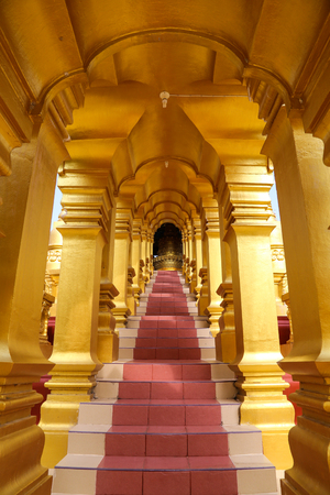 golden hall stair way to hall of pagodaの写真素材