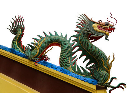 close up dragon head sculture isolateの写真素材