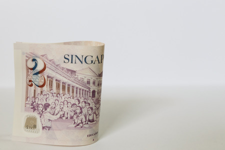 Singapore two dollars bank note on isolate の写真素材