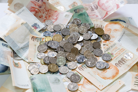 various of singapore cion and bank note