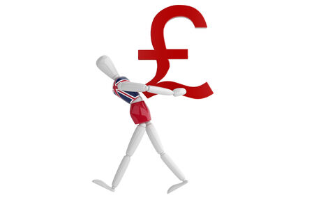 three dimention model render english pound white man in isolate with clipping pathの写真素材