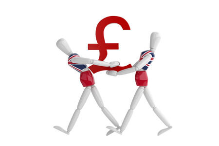 three dimention model render english pound white man in isolate with clipping pathの写真素材