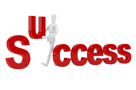 three dimention model render success letter  in isolate with clipping pathの写真素材