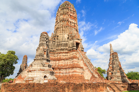 Old Temple wat Chaiwatthanaram of Ayuthaya Provinceの写真素材