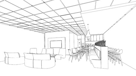 outline sketch of a interior with clipping pathの写真素材
