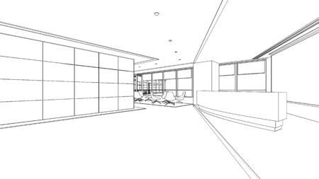 outline sketch of a interior with clipping pathの写真素材