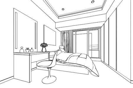 outline sketch of a interior with clipping pathの写真素材